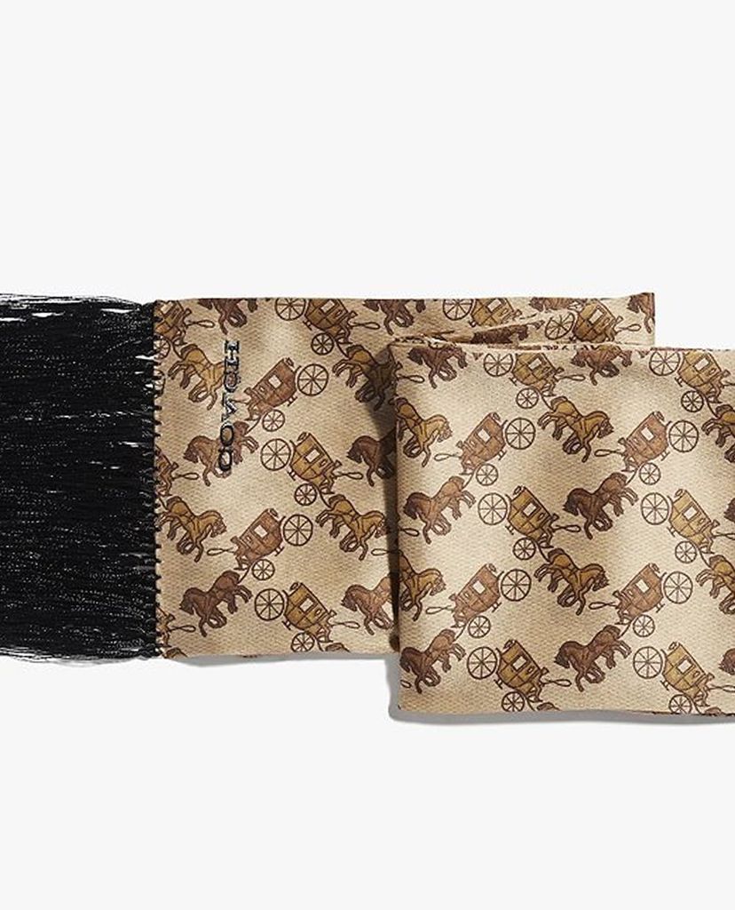 COACH - Khăn choàng nữ tua rua Horse And Carriage Print