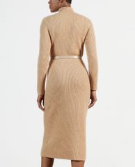 TED BAKER - Đầm midi dệt kim cổ cao tay dài Conniey Chunky