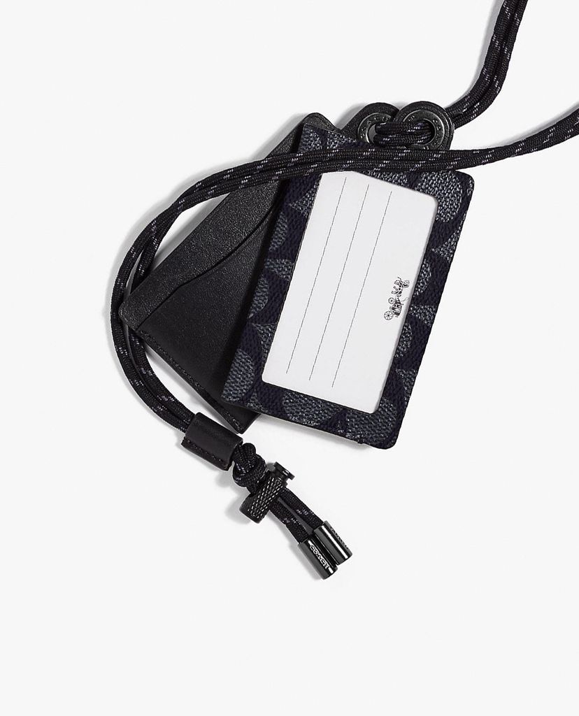 COACH - Thẻ bảng tên kèm dây đeo ID Signature Canvas