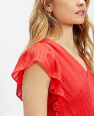 TED BAKER - Đầm midi cổ V xếp li Tiliana
