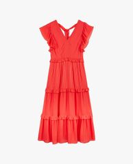 TED BAKER - Đầm midi cổ V xếp li Tiliana