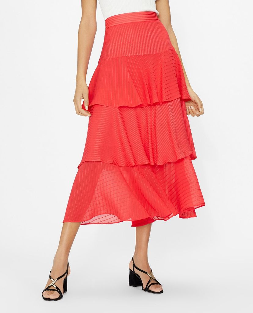 TED BAKER - Chân váy midi xếp tầng Enok
