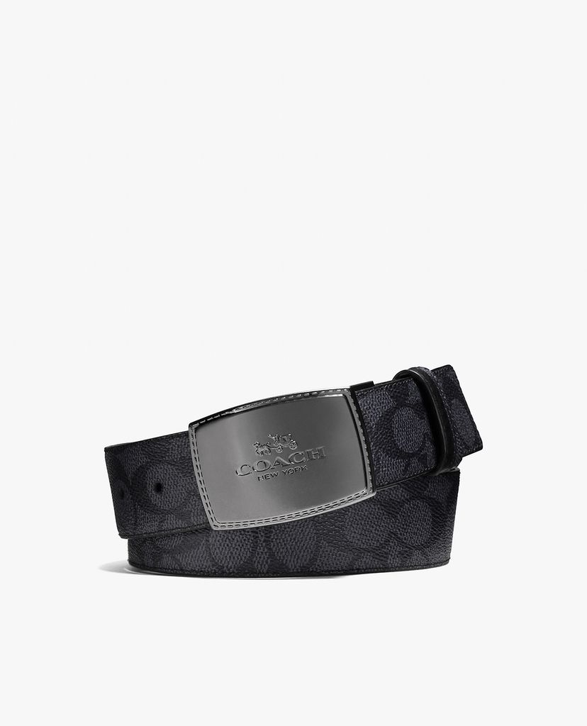 COACH - Thắt lưng nam bản vừa Stitched Plaque Buckle
