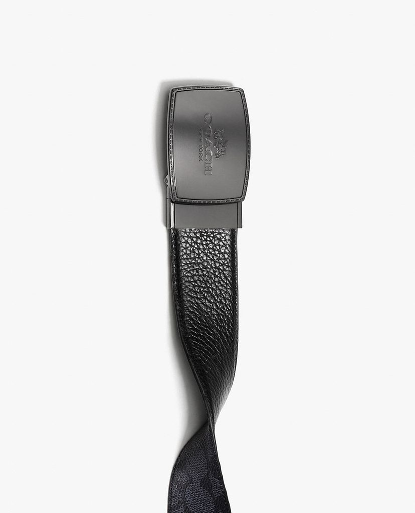 COACH - Thắt lưng nam bản vừa Stitched Plaque Buckle