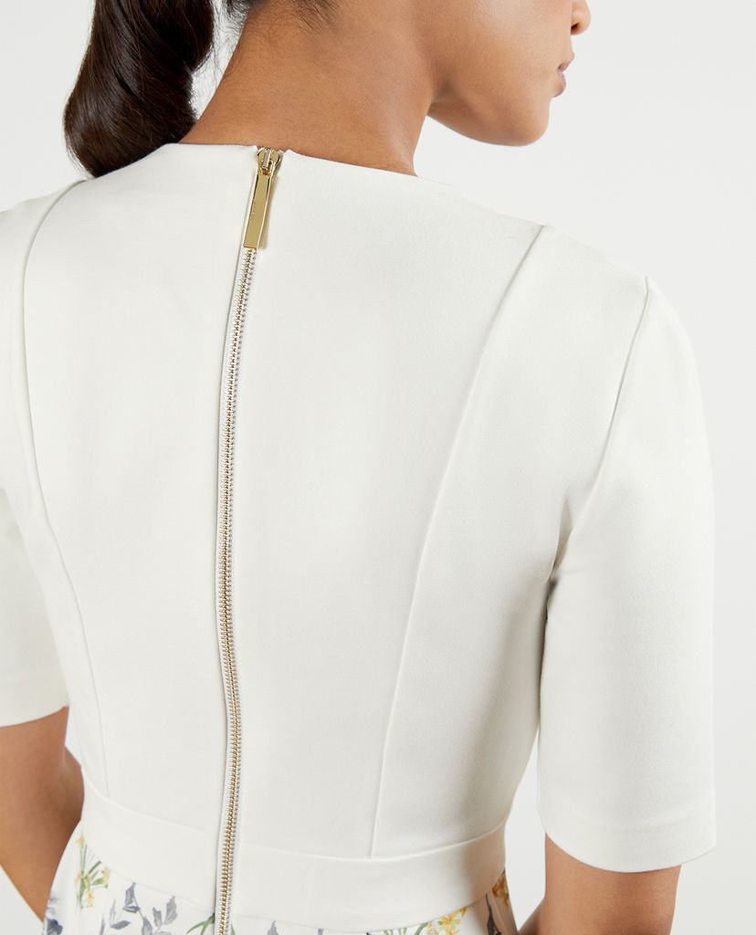 TED BAKER - Đầm mini cổ tròn ngắn tay phom ôm Popina