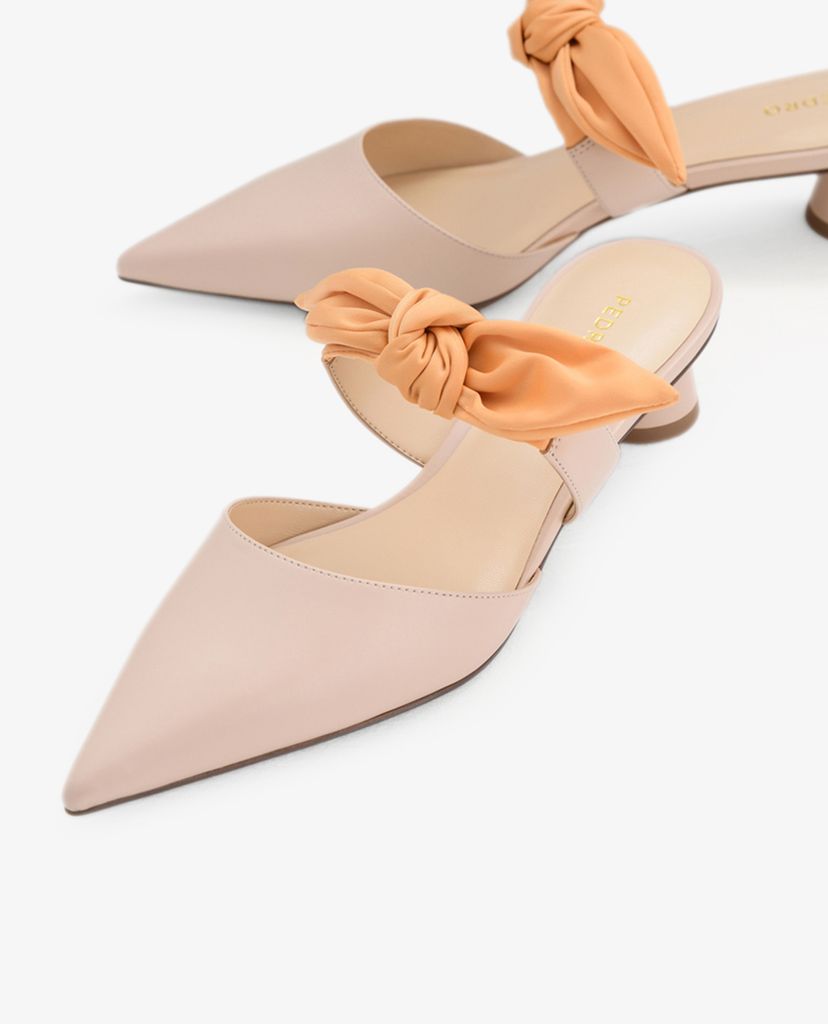 PEDRO - Giày cao gót mũi nhọn hở gót Knotted Pointed Toe Mules