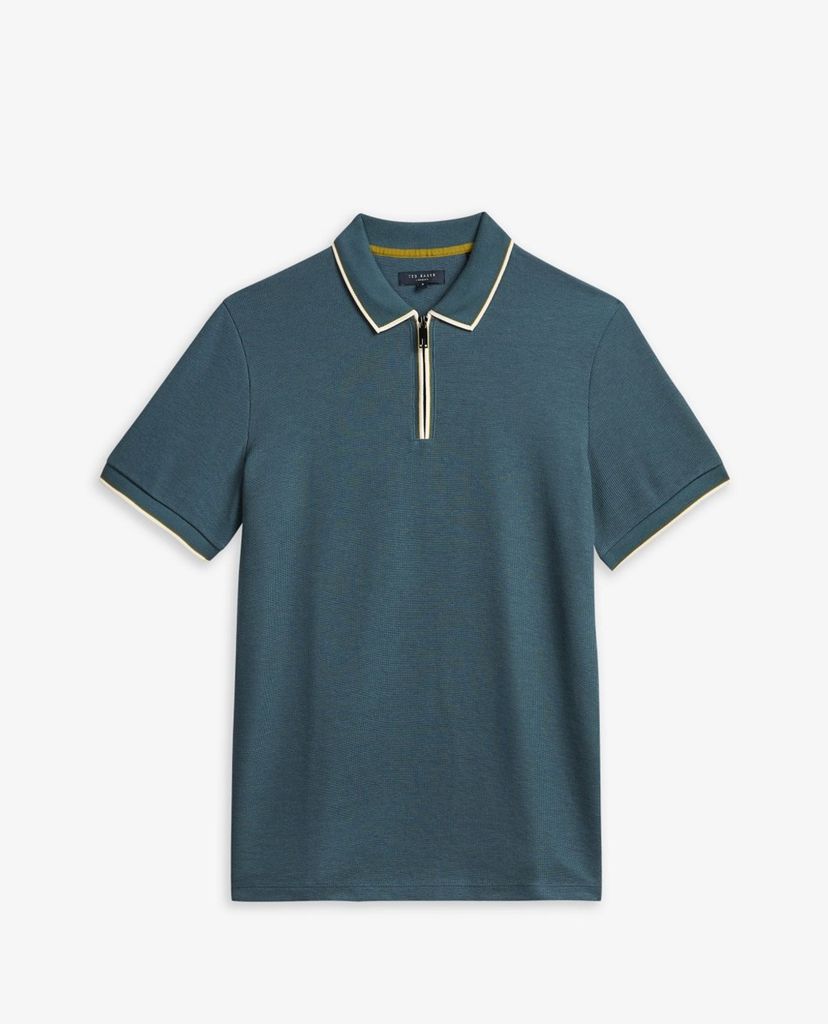TED BAKER - Áo polo nam tay ngắn khóa zip Sello
