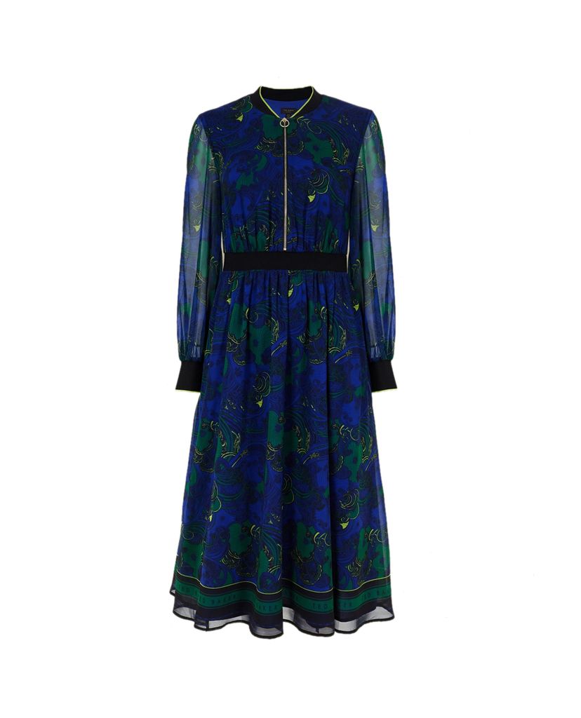 TED BAKER - Đầm midi phối khóa zip Maesie