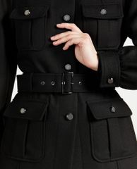 TED BAKER - Áo khoác kiểu nữ cổ gập tay dài phối thắt lưng Harrika