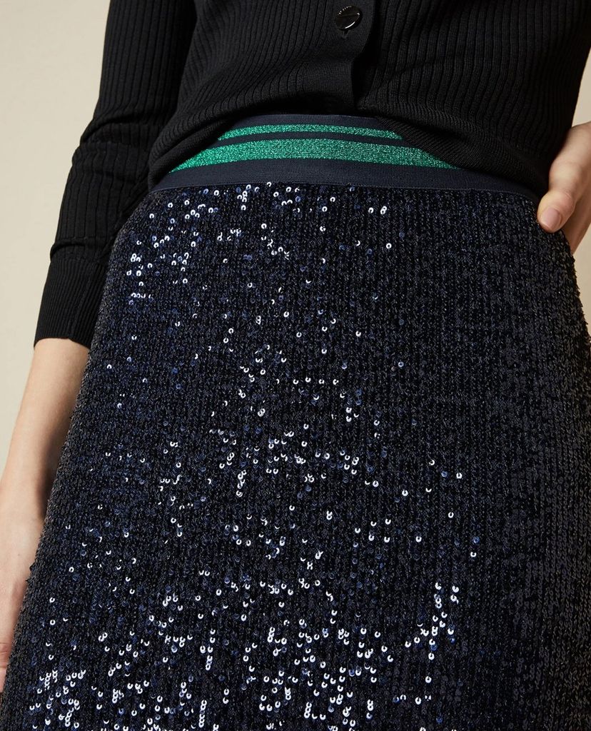 TED BAKER - Chân váy midi lấp lánh Sequin