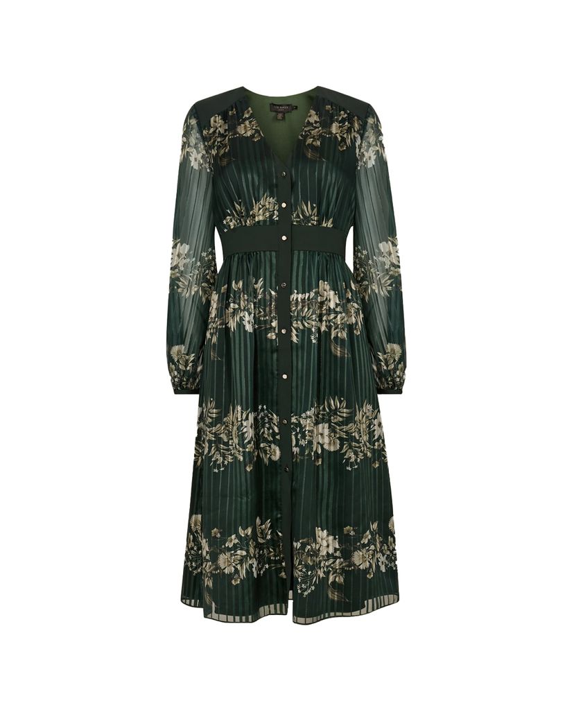 Đầm midi cổ V tay dài Delyla