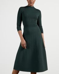 TED BAKER - Đầm midi tay dài cổ trụ High Neck Knitted