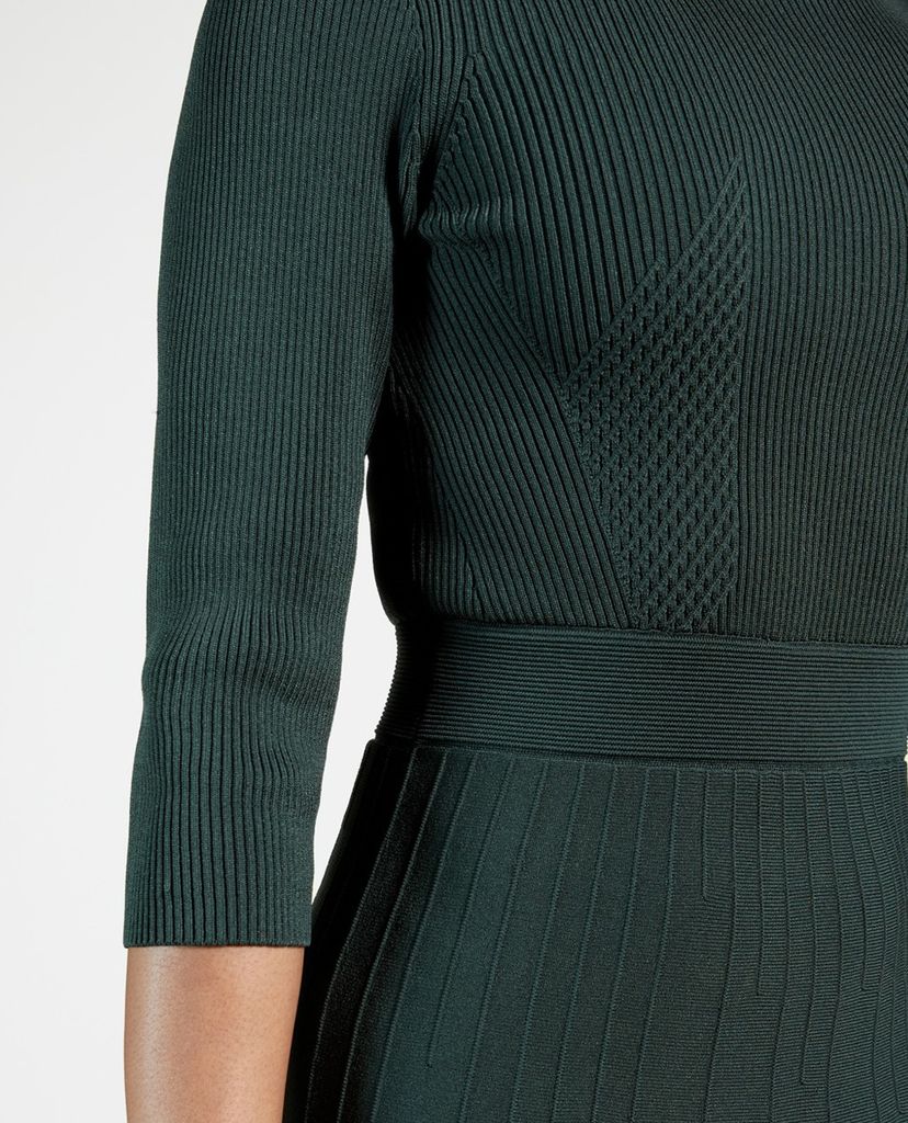 TED BAKER - Đầm midi tay dài cổ trụ High Neck Knitted