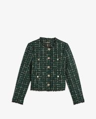TED BAKER - Áo khoác kiểu nữ cổ tròn tay dài phối nút Errina