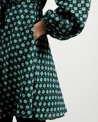 TED BAKER - Đầm mini cổ tròn tay dài Rocoo Printed