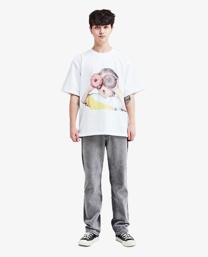 ADLV - Áo thun ngắn tay cổ tròn Baby Face Donuts