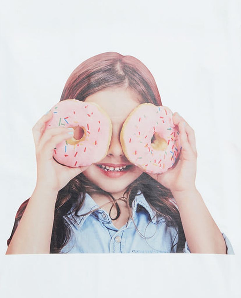 ADLV - Áo thun ngắn tay cổ tròn Baby Face Donuts