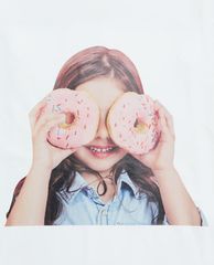 ADLV - Áo thun ngắn tay cổ tròn Baby Face Donuts