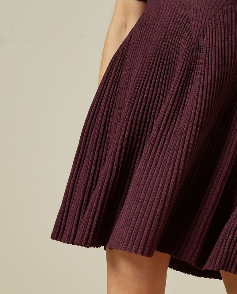 TED BAKER - Đầm mini tay lửng Purple Renyina
