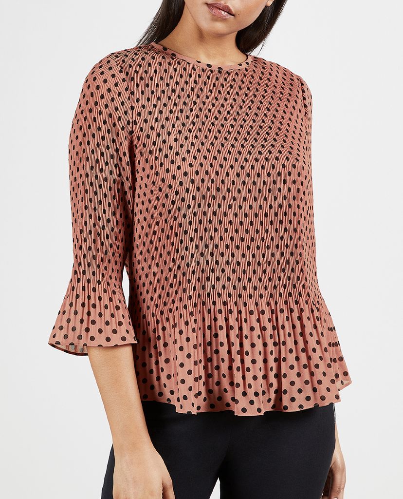 TED BAKER - Áo kiểu nữ cổ tròn tay loe Hellyn