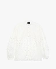 THE KOOPLES - Áo sơ mi nữ cổ trụ tay dài Straight Cotton Lace