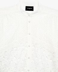 THE KOOPLES - Áo sơ mi nữ cổ trụ tay dài Straight Cotton Lace