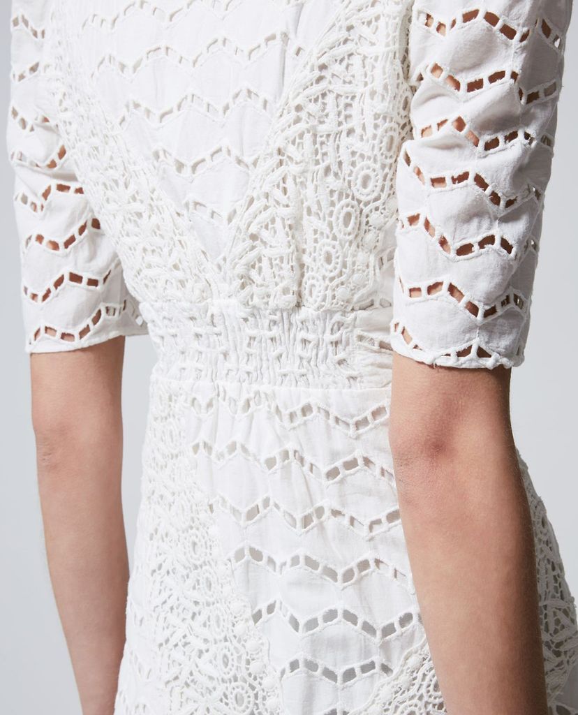THE KOOPLES - Đầm mini cổ V tay lở Short Buttoned