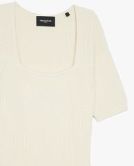 THE KOOPLES - Đầm midi cổ vuông ngắn tay phom ôm thời trang