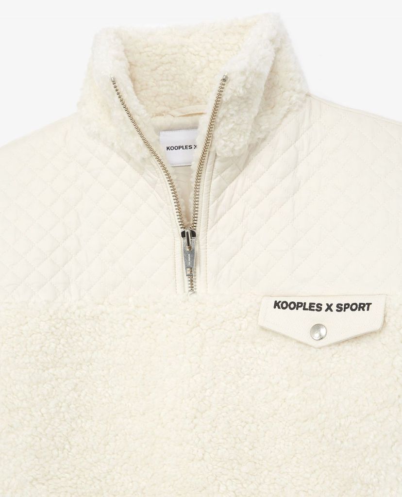 THE KOOPLES - Áo sweatshirt nữ cổ cao Sheepskin Style Ecru