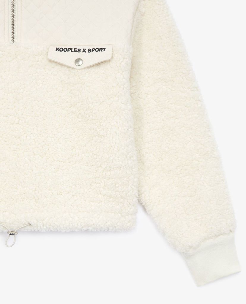 THE KOOPLES - Áo sweatshirt nữ cổ cao Sheepskin Style Ecru