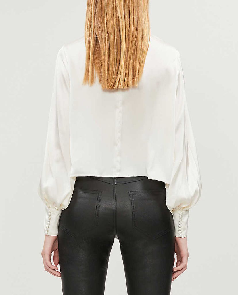 THE KOOPLES - Áo kiểu nữ cổ tròn Full White