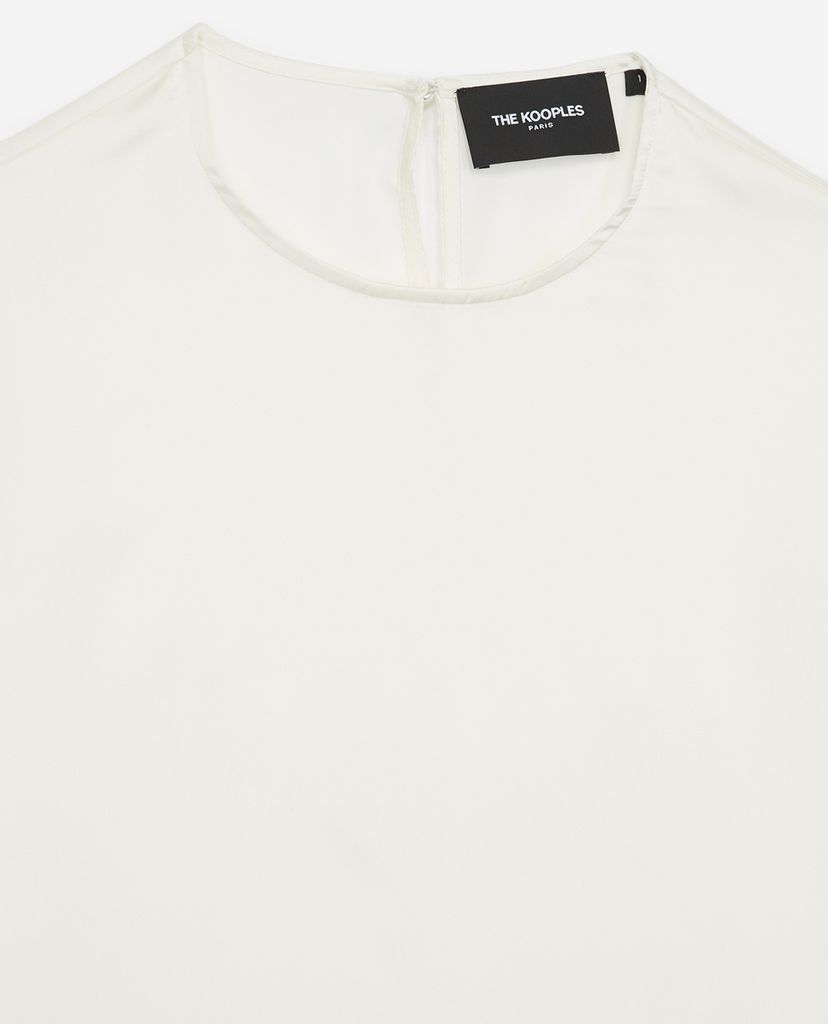 THE KOOPLES - Áo kiểu nữ cổ tròn Full White