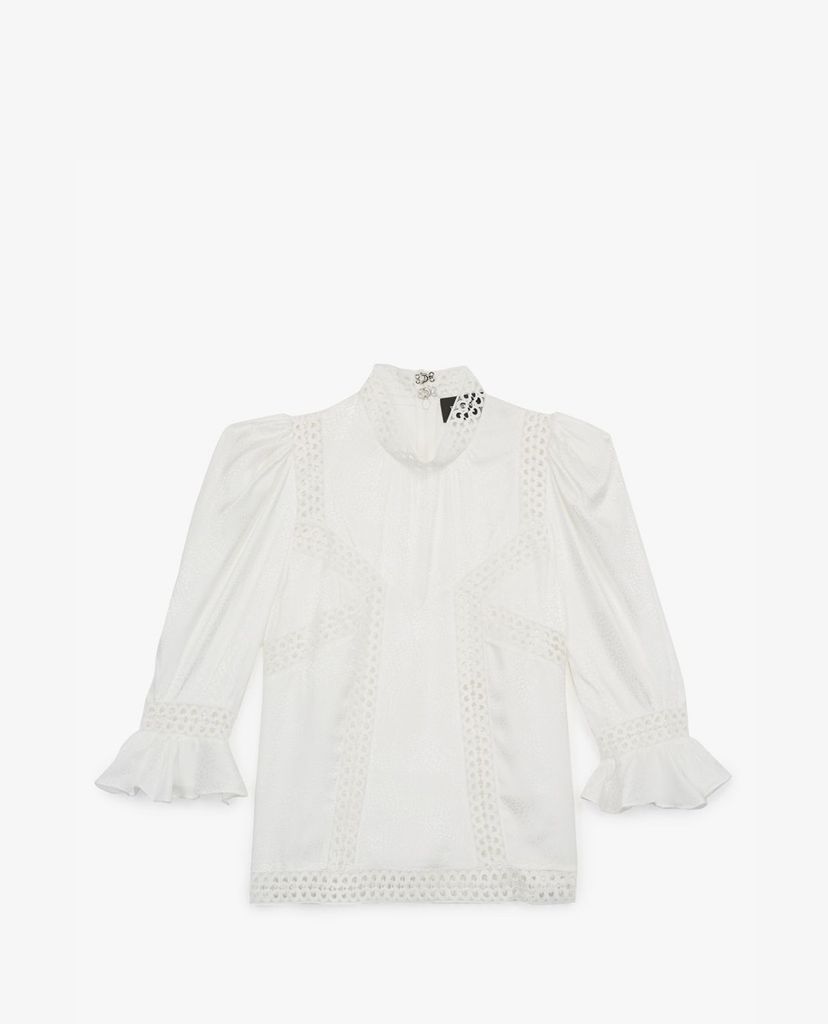 THE KOOPLES - Áo kiểu nữ cổ cao Jacquard