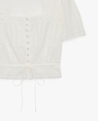 THE KOOPLES - Áo kiểu nữ cổ vuông tay ngắn hiện đại