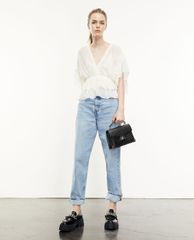 THE KOOPLES - Áo kiểu nữ cổ V phối bèo nữ tính
