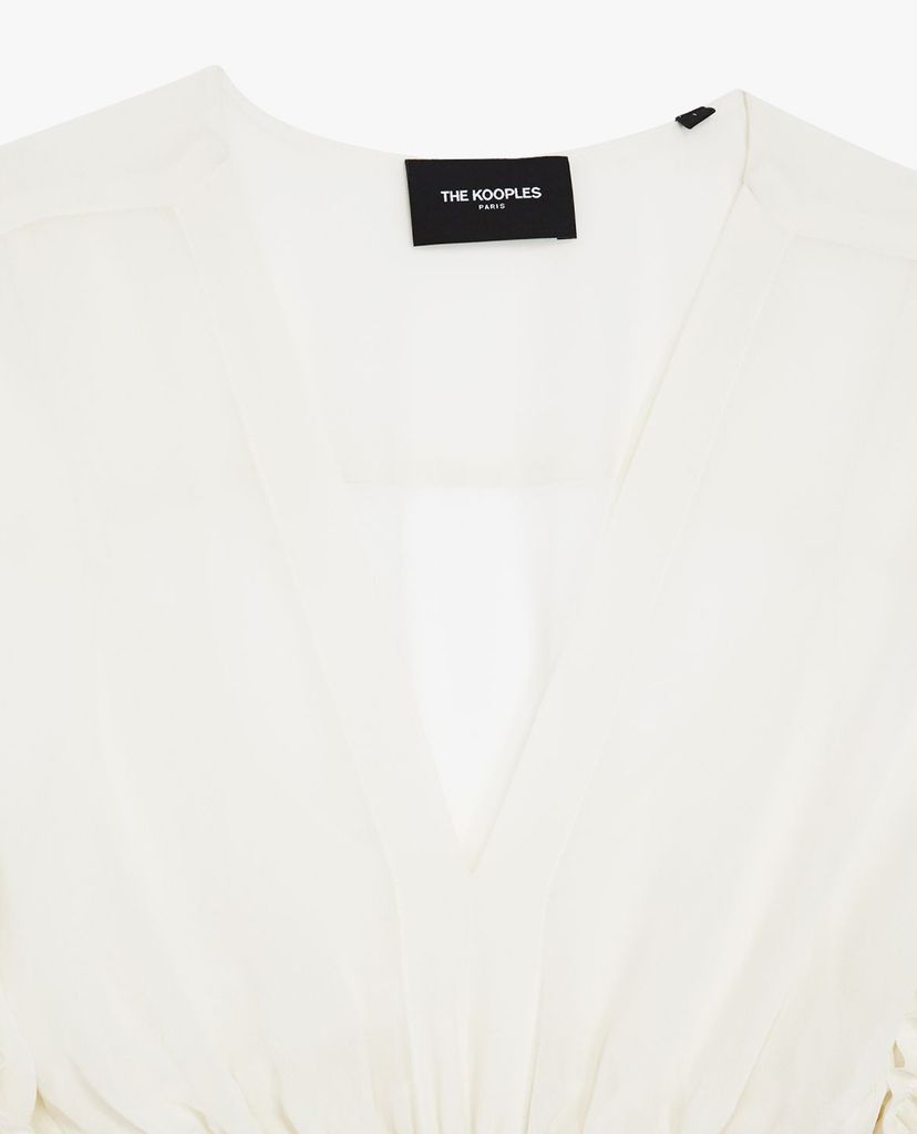 THE KOOPLES - Áo kiểu nữ cổ V phối bèo nữ tính