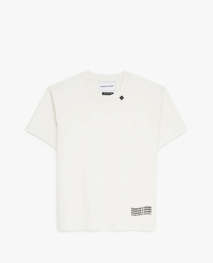THE KOOPLES - Áo thun nữ cổ tròn ngắn tay Wavy Logo