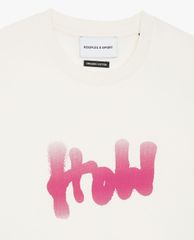 THE KOOPLES - Áo thun nữ cổ tròn tay ngắn Pink How Slogan
