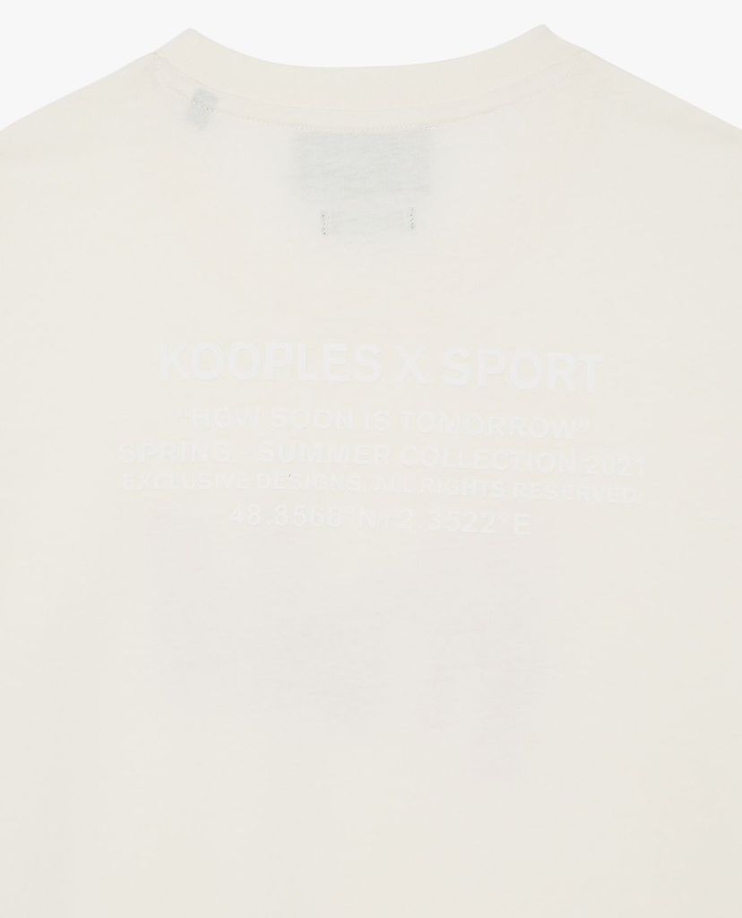 THE KOOPLES - Áo thun nữ cổ tròn tay ngắn Pink How Slogan
