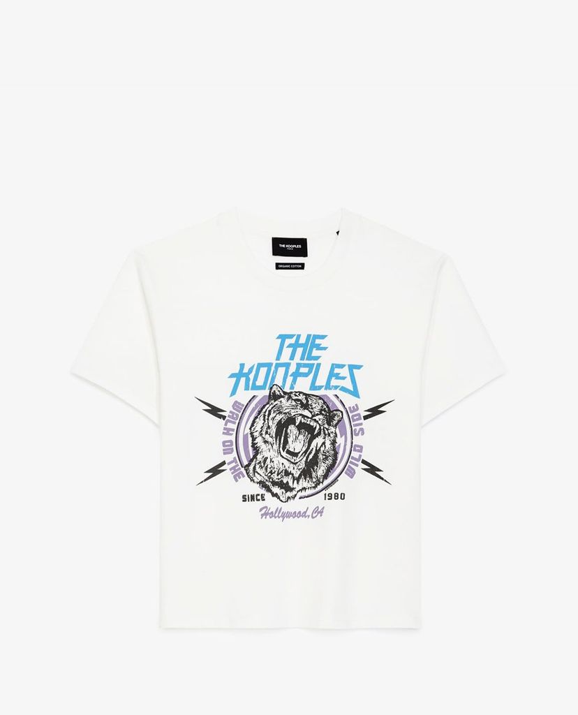 THE KOOPLES - Áo thun nữ cổ tròn ngắn tay phom suông Tiger