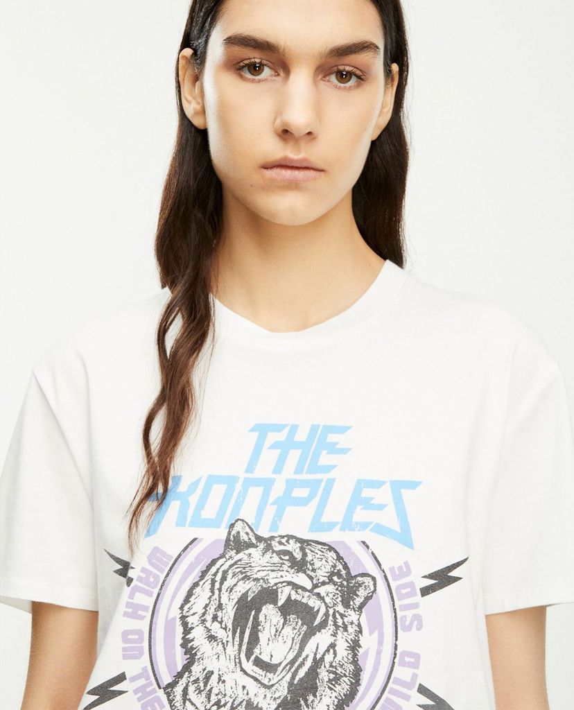 THE KOOPLES - Áo thun nữ cổ tròn ngắn tay phom suông Tiger