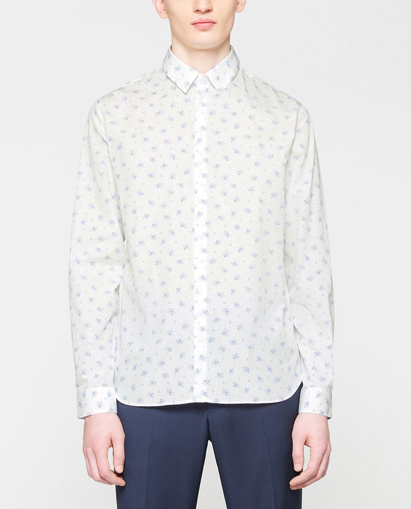 THE KOOPLES - Áo sơ mi nam tay dài Floral Cotton