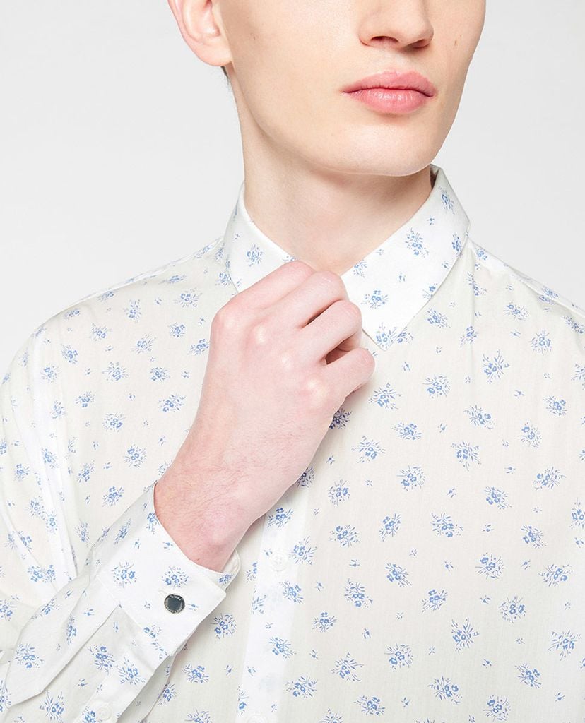THE KOOPLES - Áo sơ mi nam tay dài Floral Cotton