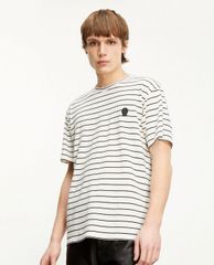 THE KOOPLES - Áo thun nam cổ tròn ngắn tay kẻ sọc ngang thời trang