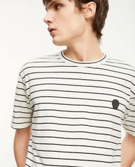 THE KOOPLES - Áo thun nam cổ tròn ngắn tay kẻ sọc ngang thời trang