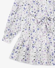 THE KOOPLES - Đầm mini cổ trụ tay dài phối họa tiết hoa thời trang