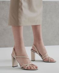 CHARLES & KEITH - Giày cao gót sandal quai chéo đế vuông Slingback