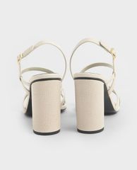 CHARLES & KEITH - Giày cao gót sandal quai chéo đế vuông Slingback