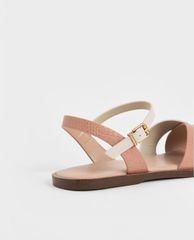 CHARLES & KEITH - Giày sandal nữ quai chéo Mock Croc