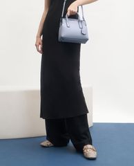 CHARLES & KEITH - Giày lười nữ mũi vuông Metallic Accent